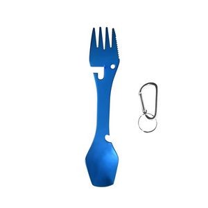 2 In 1 Dual Head Stainless Steel Fork And Square Spoon With Carabiner 14