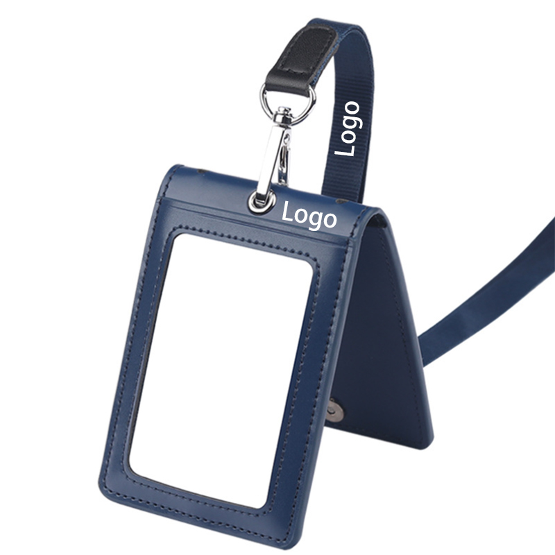 Genuine Leather Badge Holder with Lanyard 1