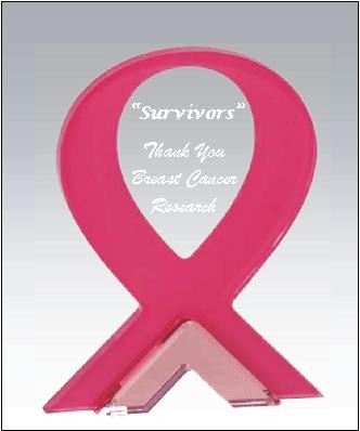 7" Pink Ribbon Standup Acrylic 2