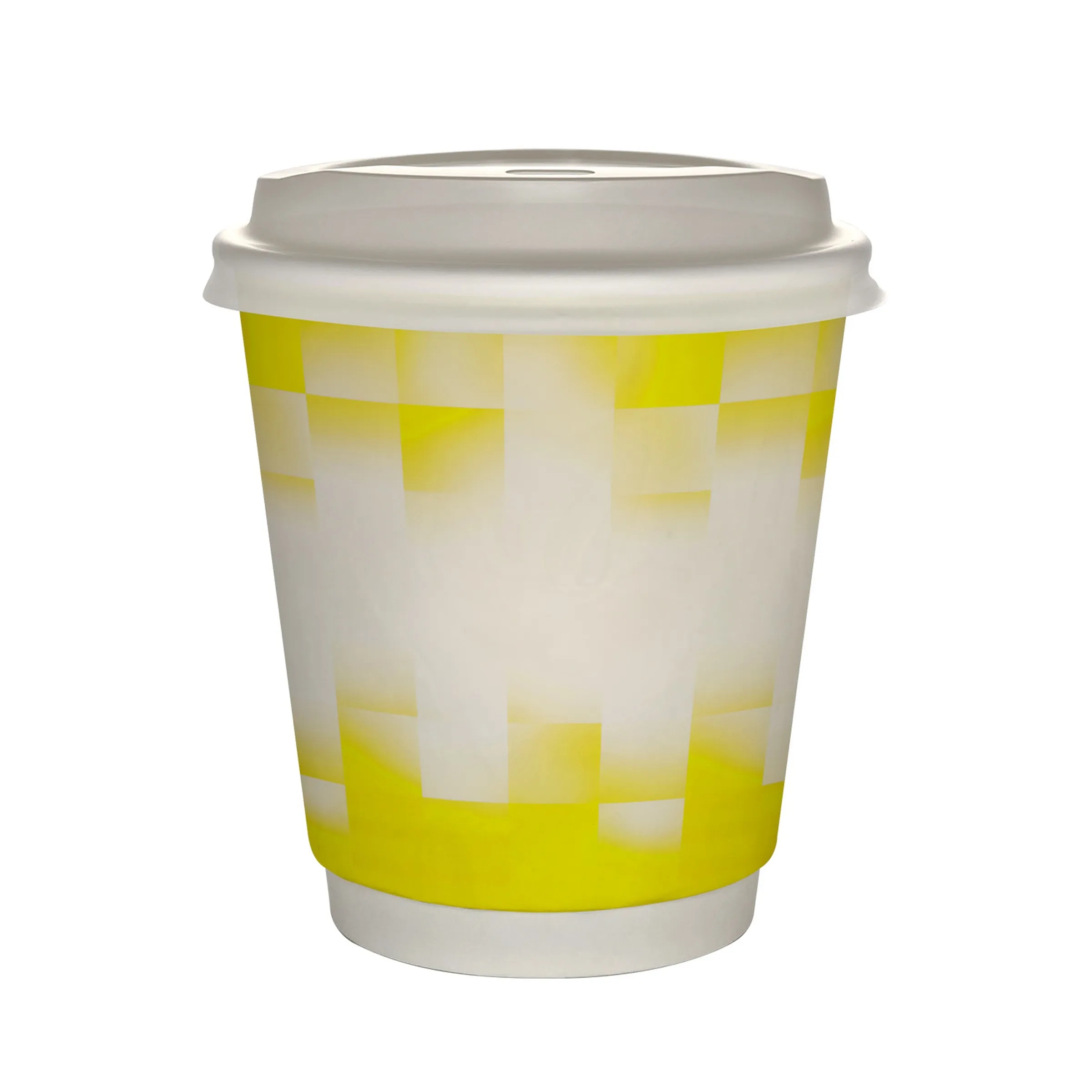 10 oz Full Color Shaded Checkers Insulated Paper Cup With Li 13