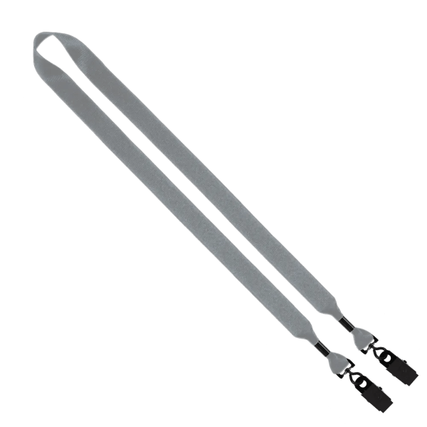 3/4" 2-Ended Polyester Lanyard with Metal Crimp & Metal Bulldog Clip 46