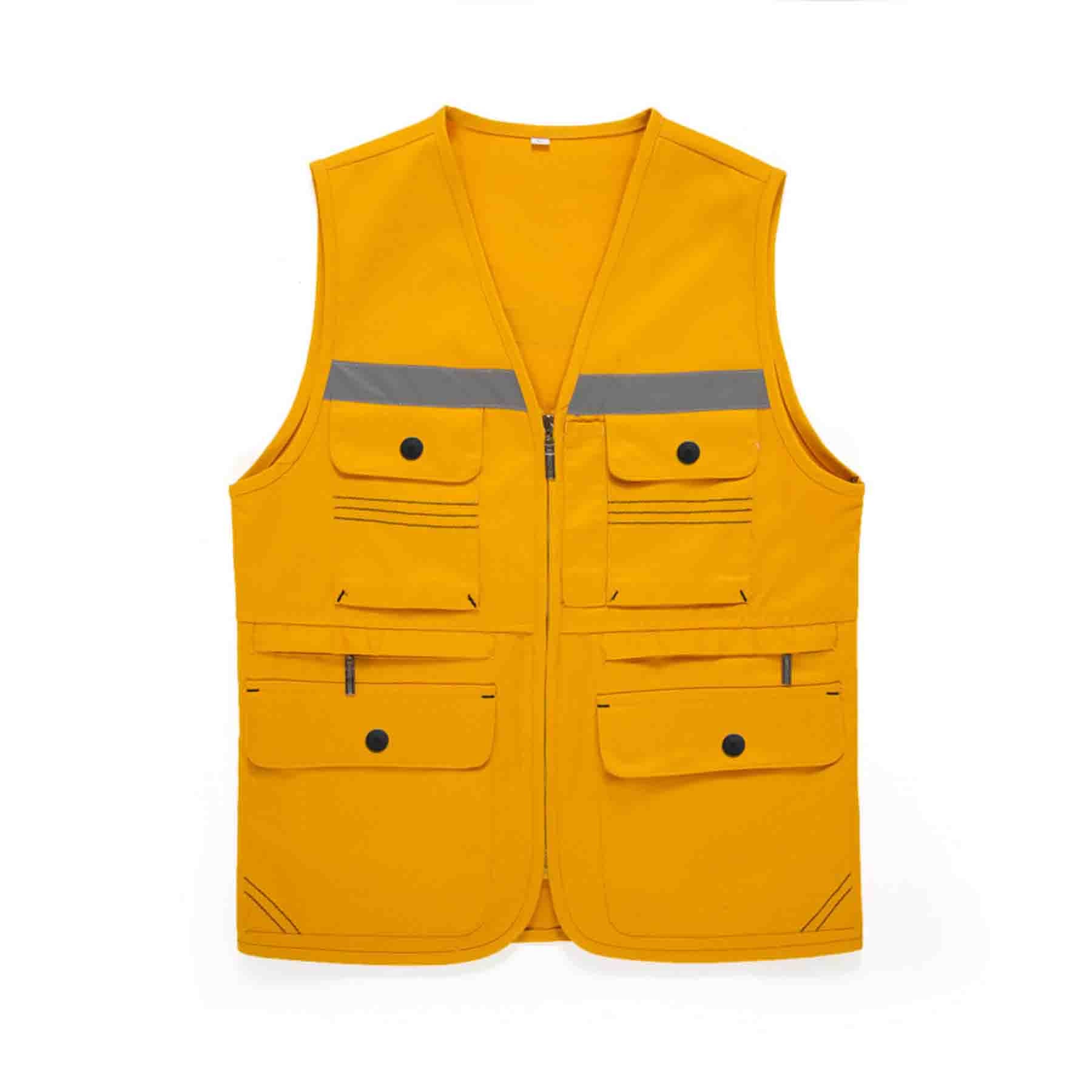 Multi Pocket Reflective Strip Safety Construction Vest 5