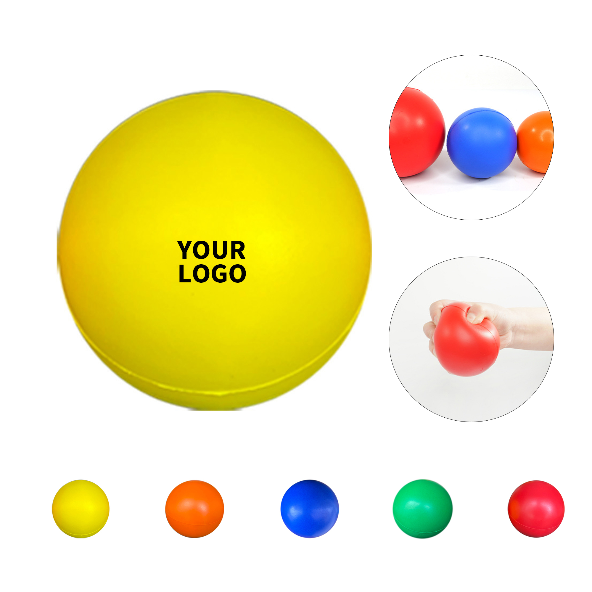 Round Foam Stress Relief Ball 2.5" Diameter 3