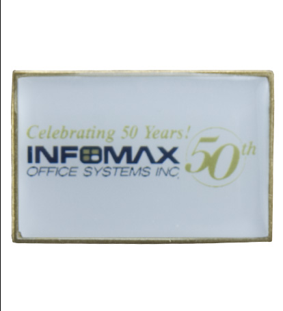 Domed Lapel Pin Rectangle (1"x3/4")