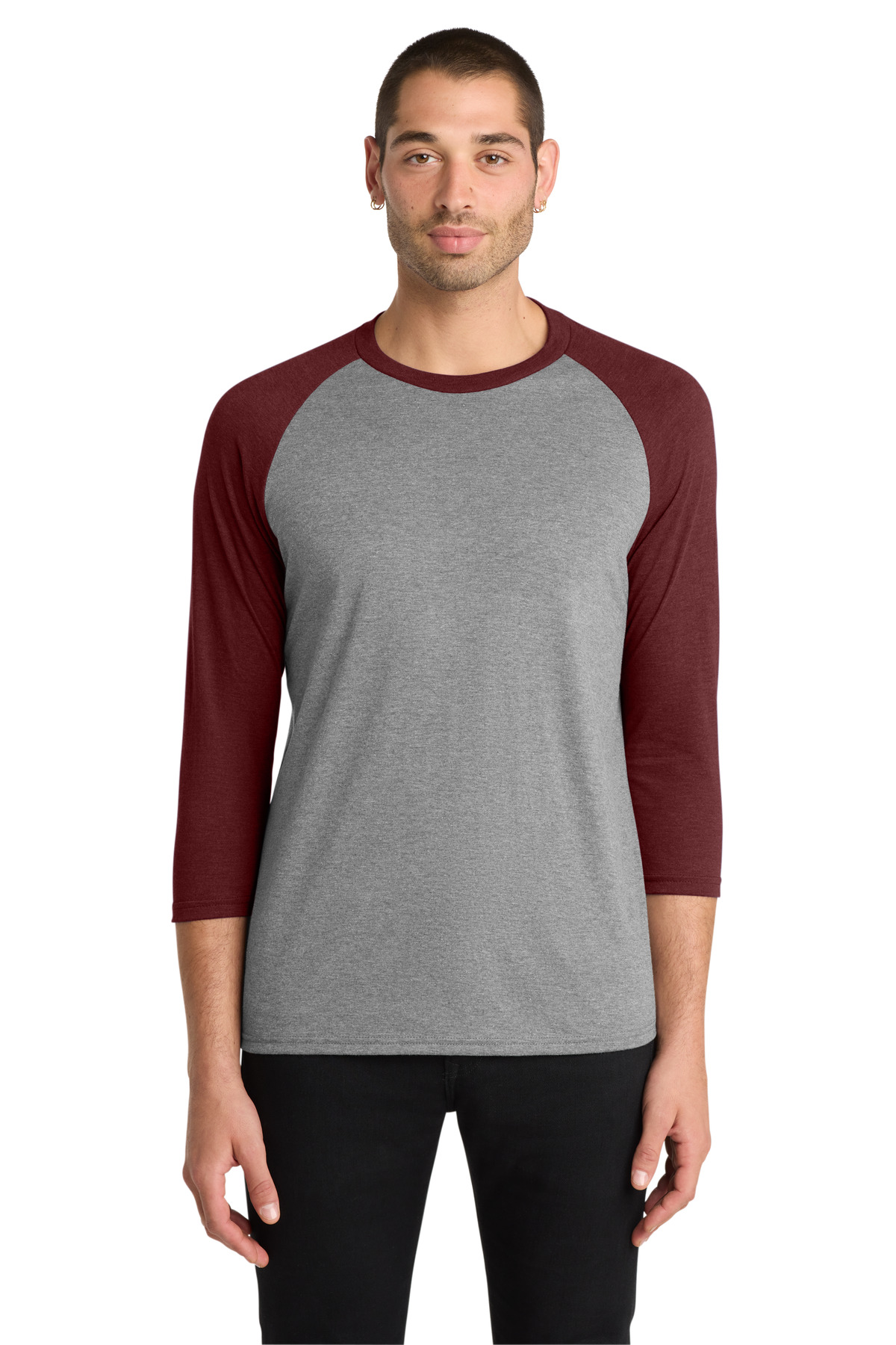 District Perfect Tri 3/4-Sleeve Raglan. DM136 36