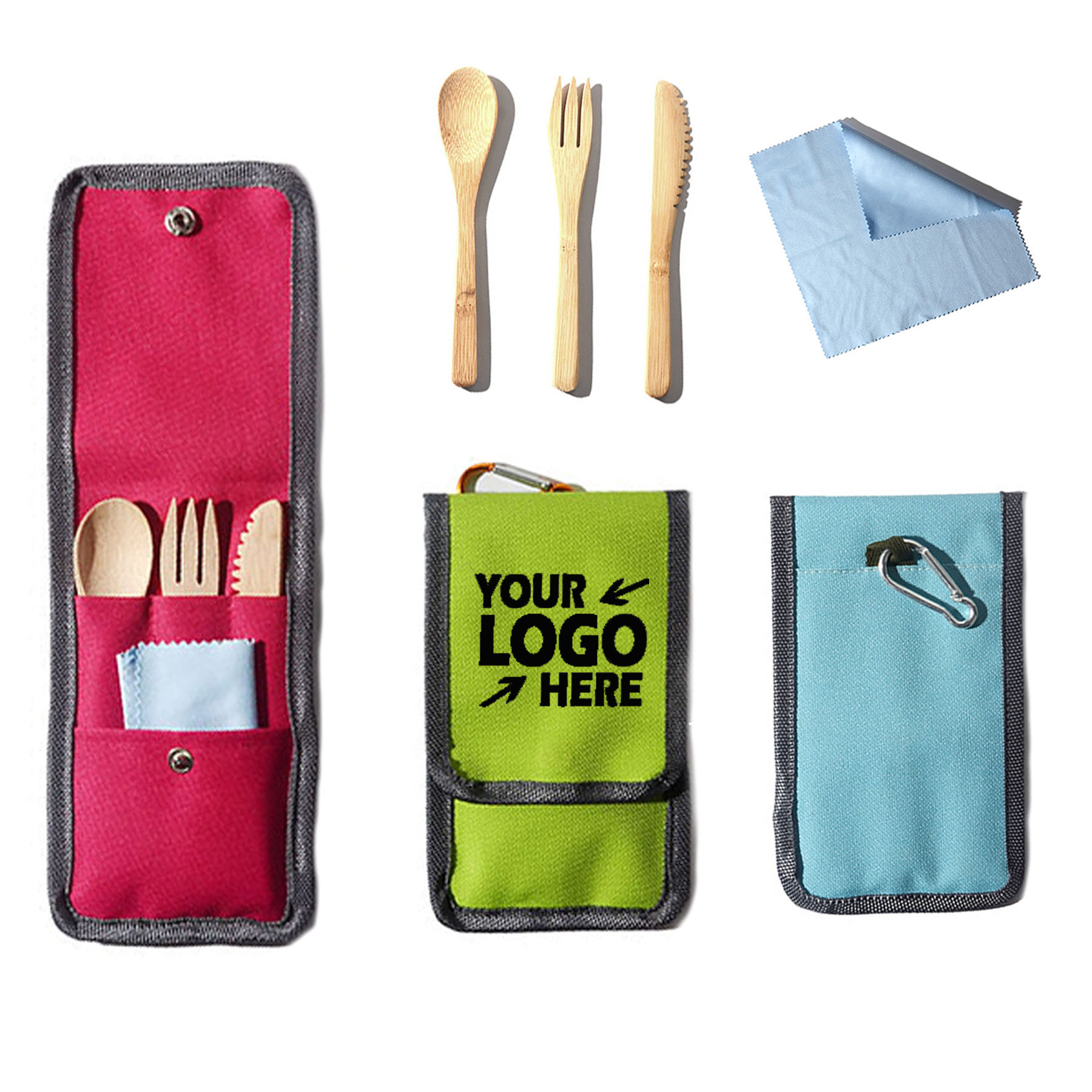 Bamboo Utensil Set with Travel Bag 3