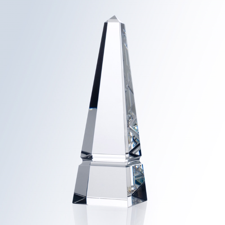 Small Groove Obelisk Optic Crystal Award
