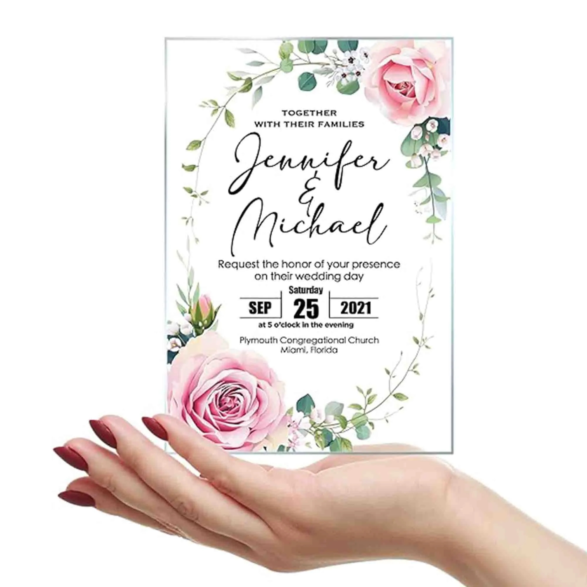 5"X7" Acrylic Wedding Invitations Cards