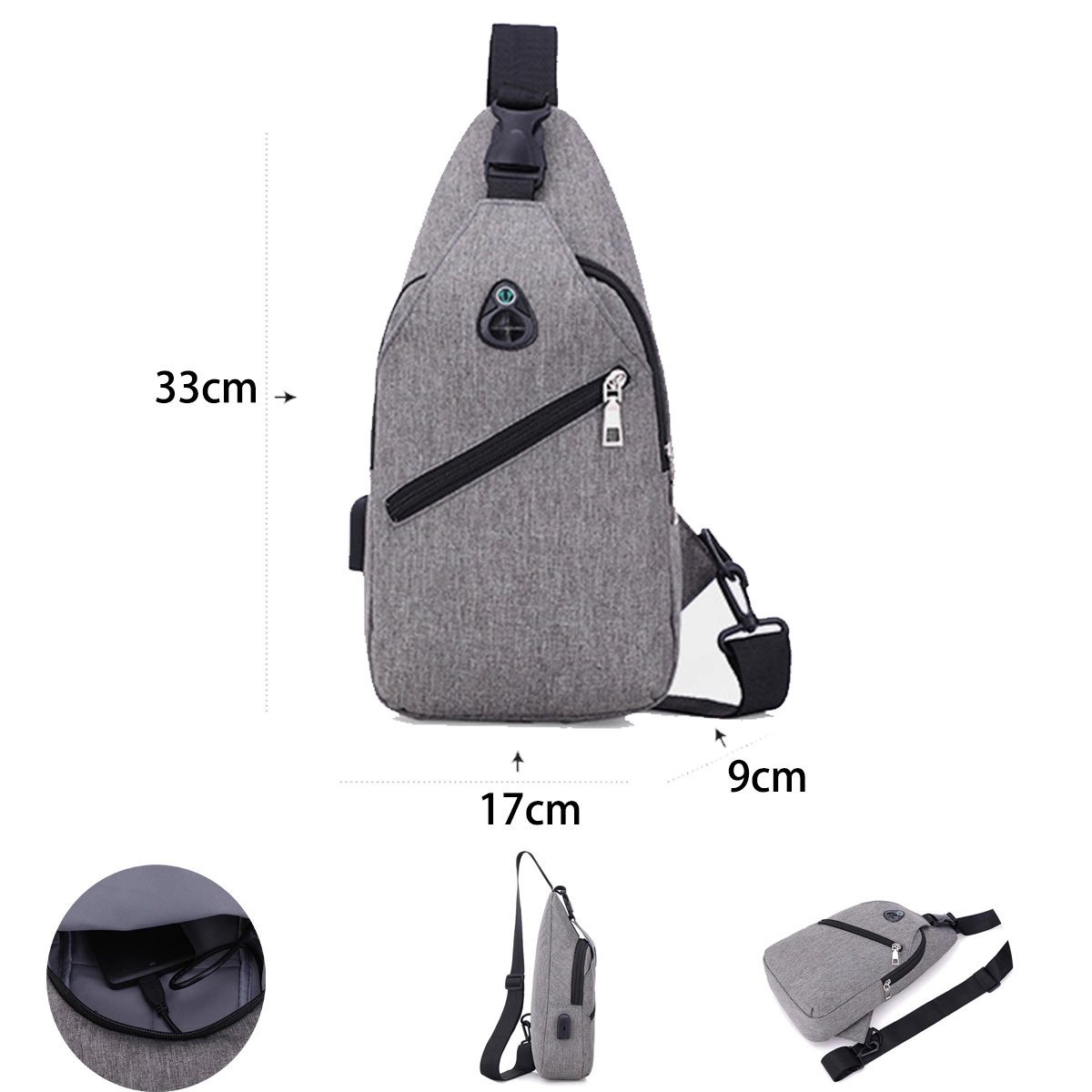 Travel Chest Bag With Usb Charging Port 6
