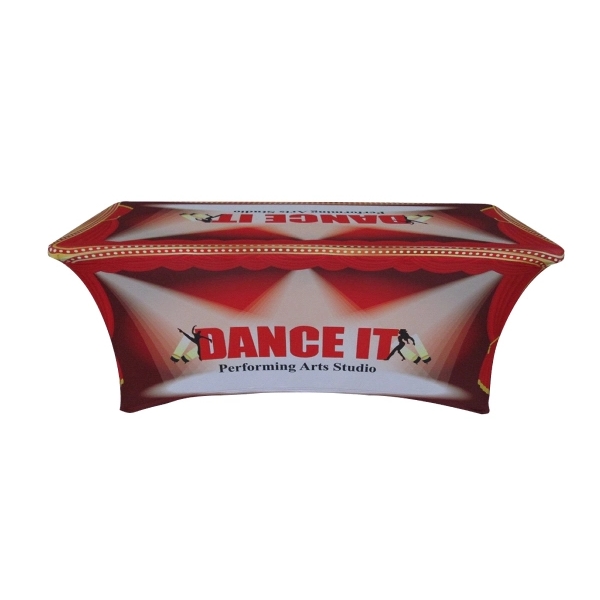 Spandex stretch Table Cover for 6' table, full color imprint 1