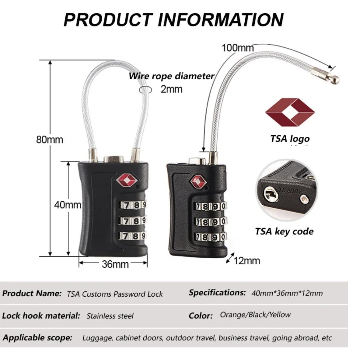 Combination Luggage Lock 1