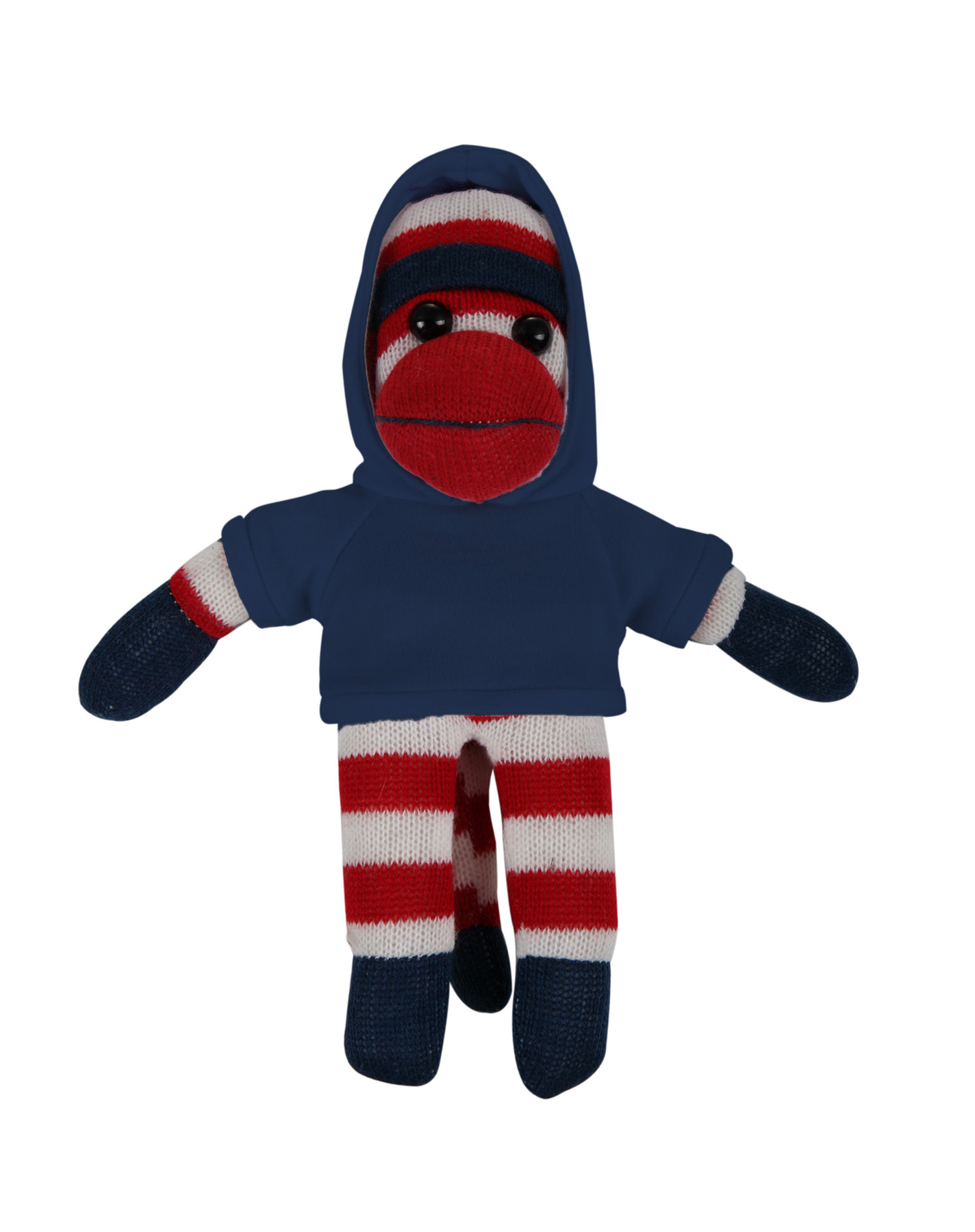soft plush Patriotic Sock Monkey with hoodie 9
