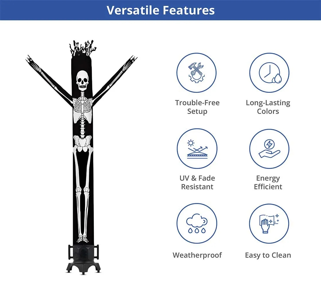 Halloween Skeleton Inflatable Tube Man with Blower 2