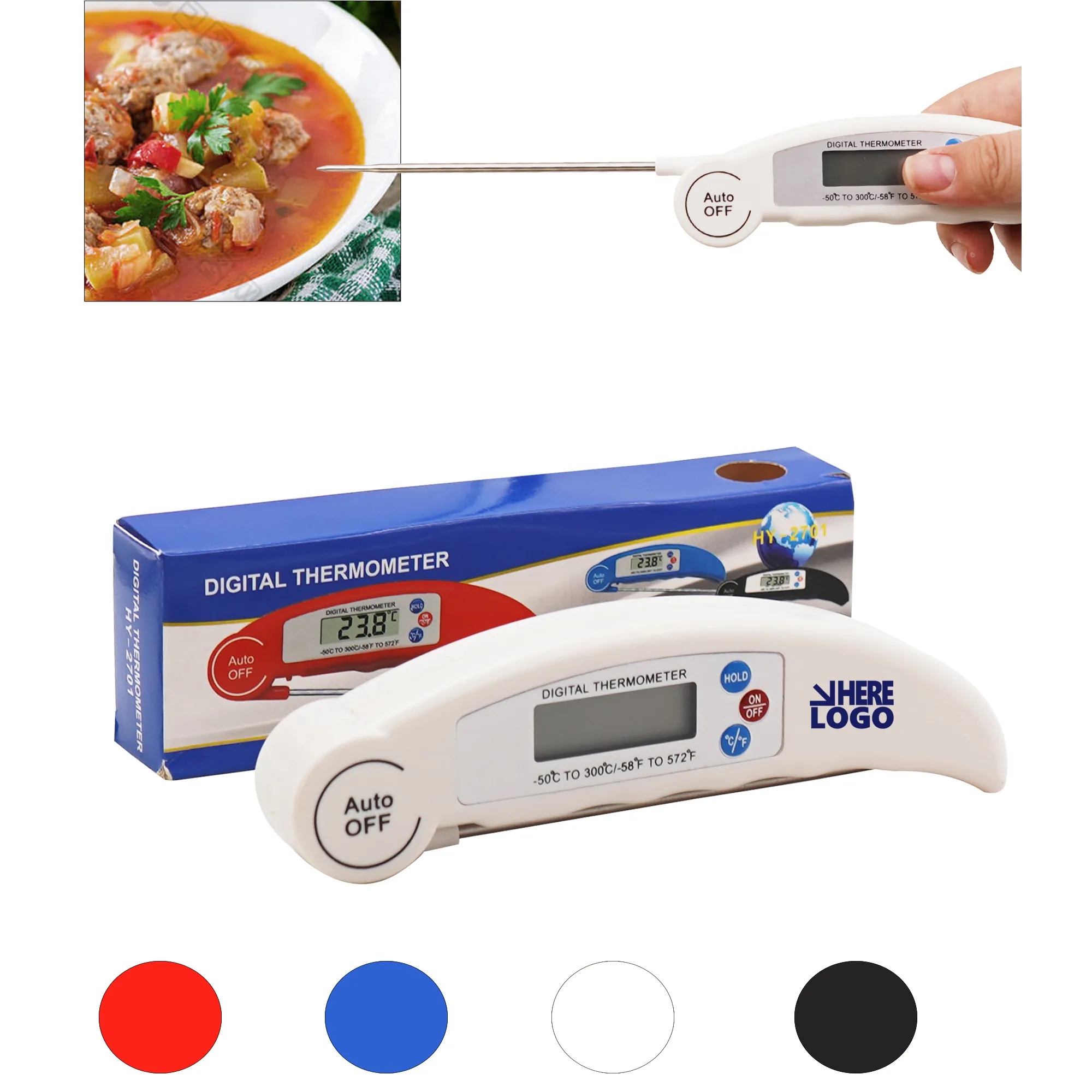 Food Survey Digital Folding Thermometer MOQ 50pcs 2