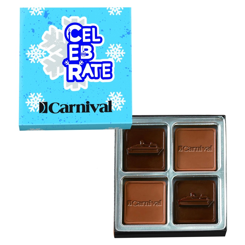 Custom Chocolate Squares Gift Box Full Color Lid (2 1/2oz.) 2