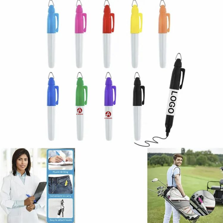 Permanent Markers with Golf Keychain Clip 2