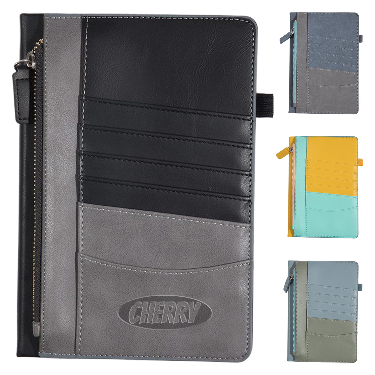 A5 PU Leather Notebook w/ Zipper Pouch 1