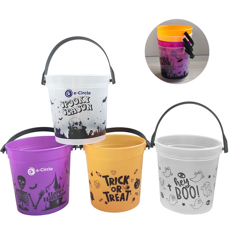 Halloween Plastic 32OZ Drink Bucket With Straw 3