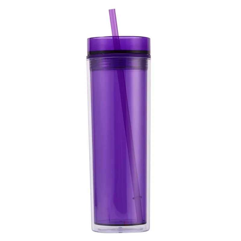 16oz Skinny Clear Plastic Tumblers 2