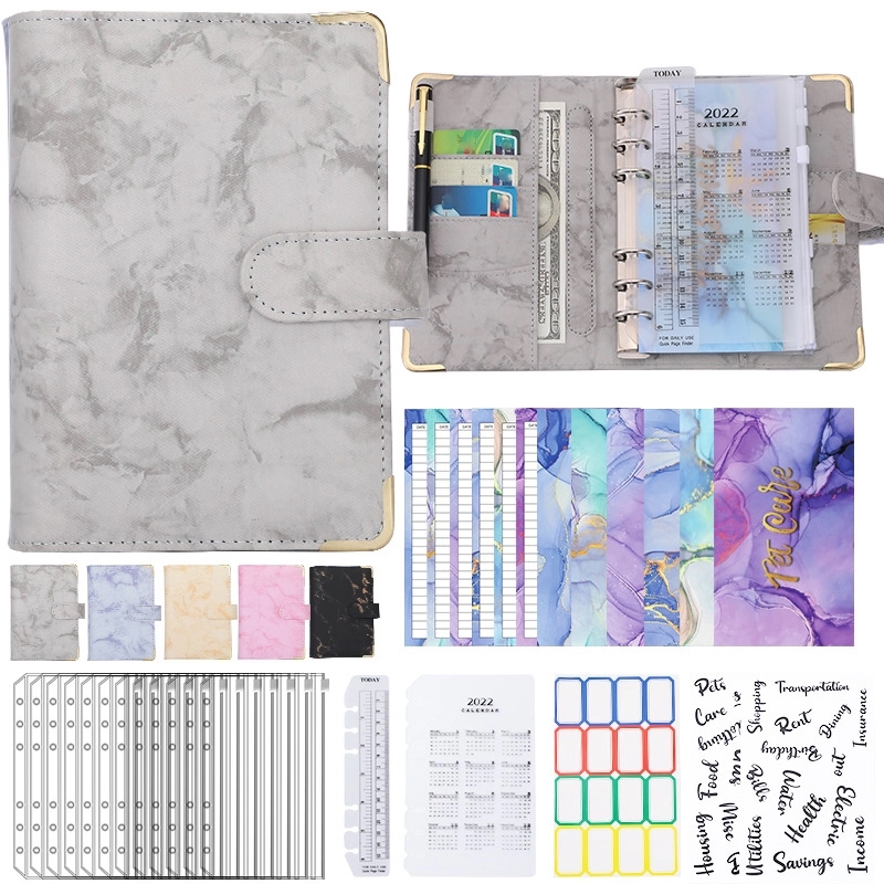 PU Leather A6 Budget Planner Binder Notebook 10