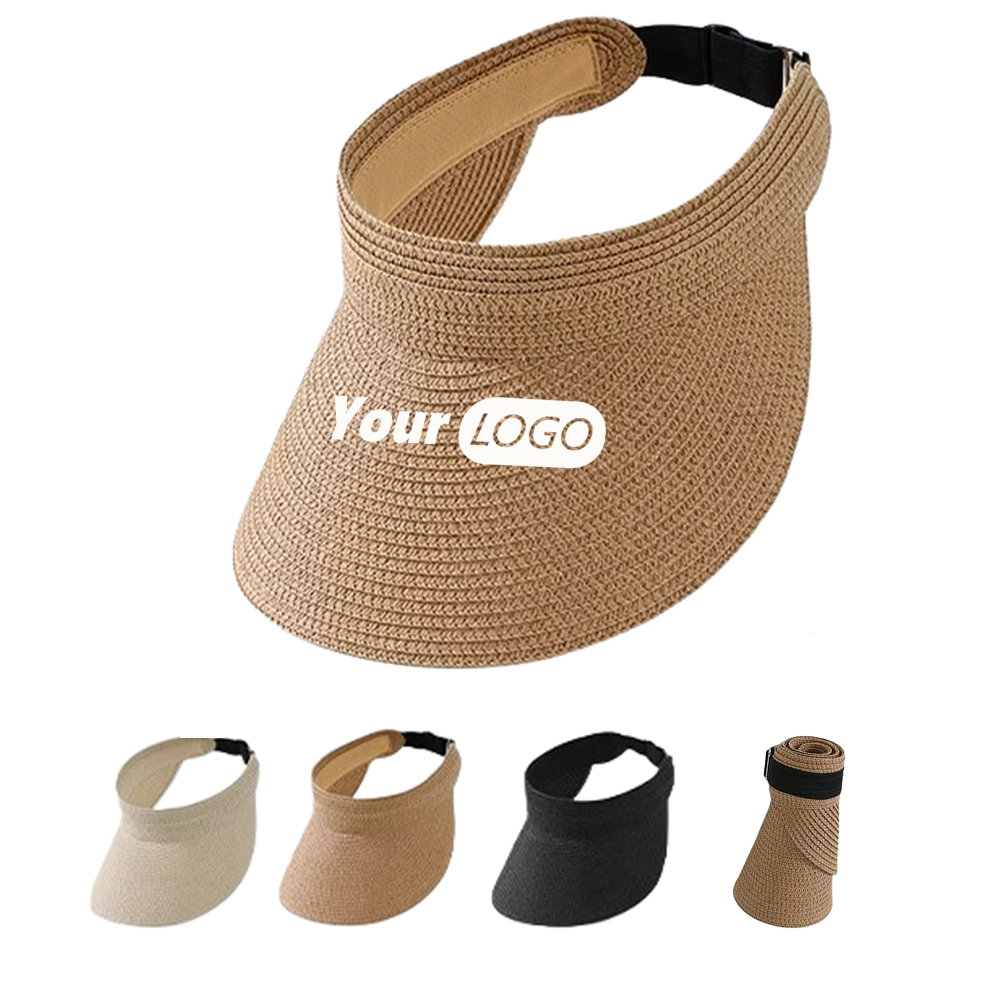 Womens Beach Wide Brim Straw Sun Visor Hat 5