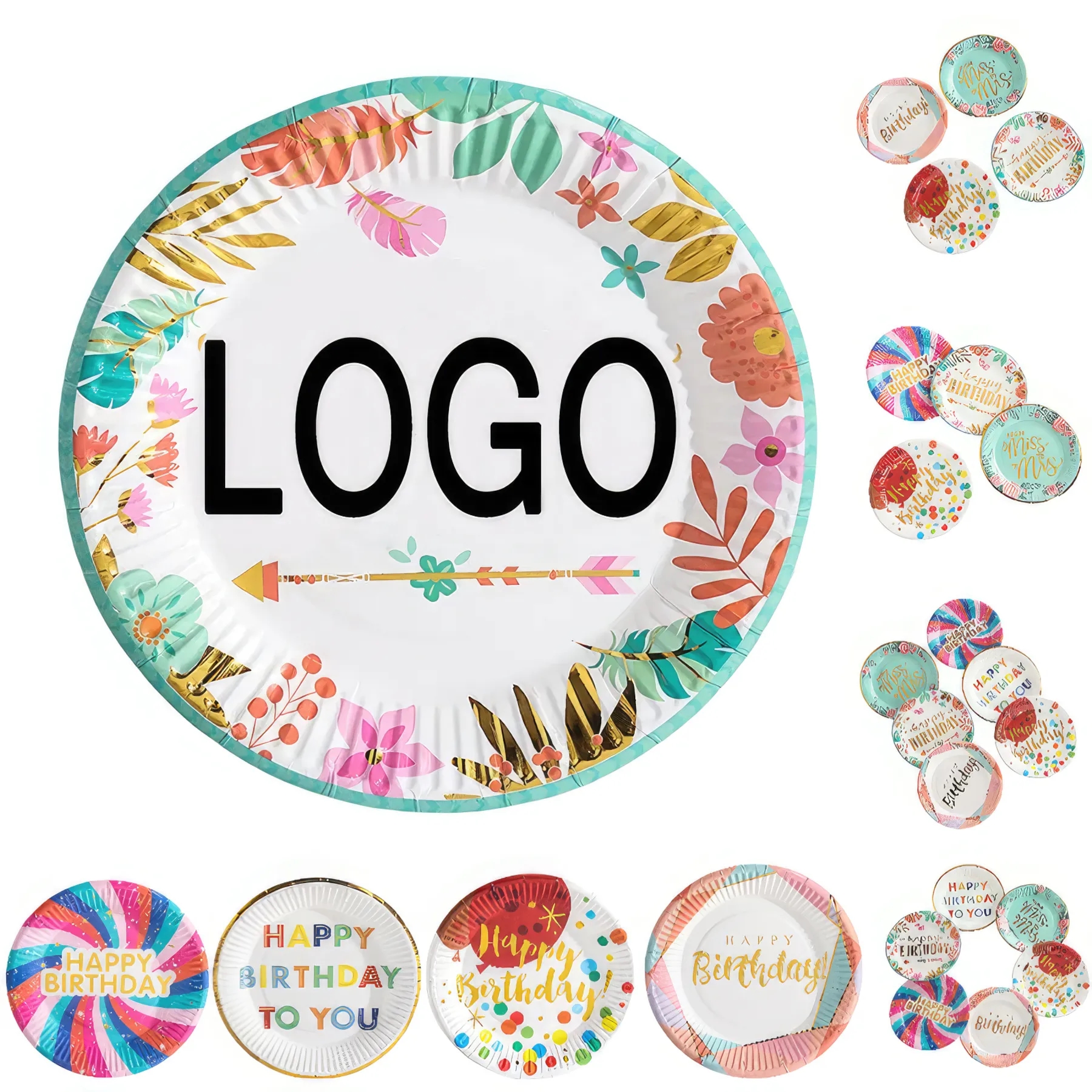 7" Disposable Party Picnic Salad Dessert Paper Plate 2
