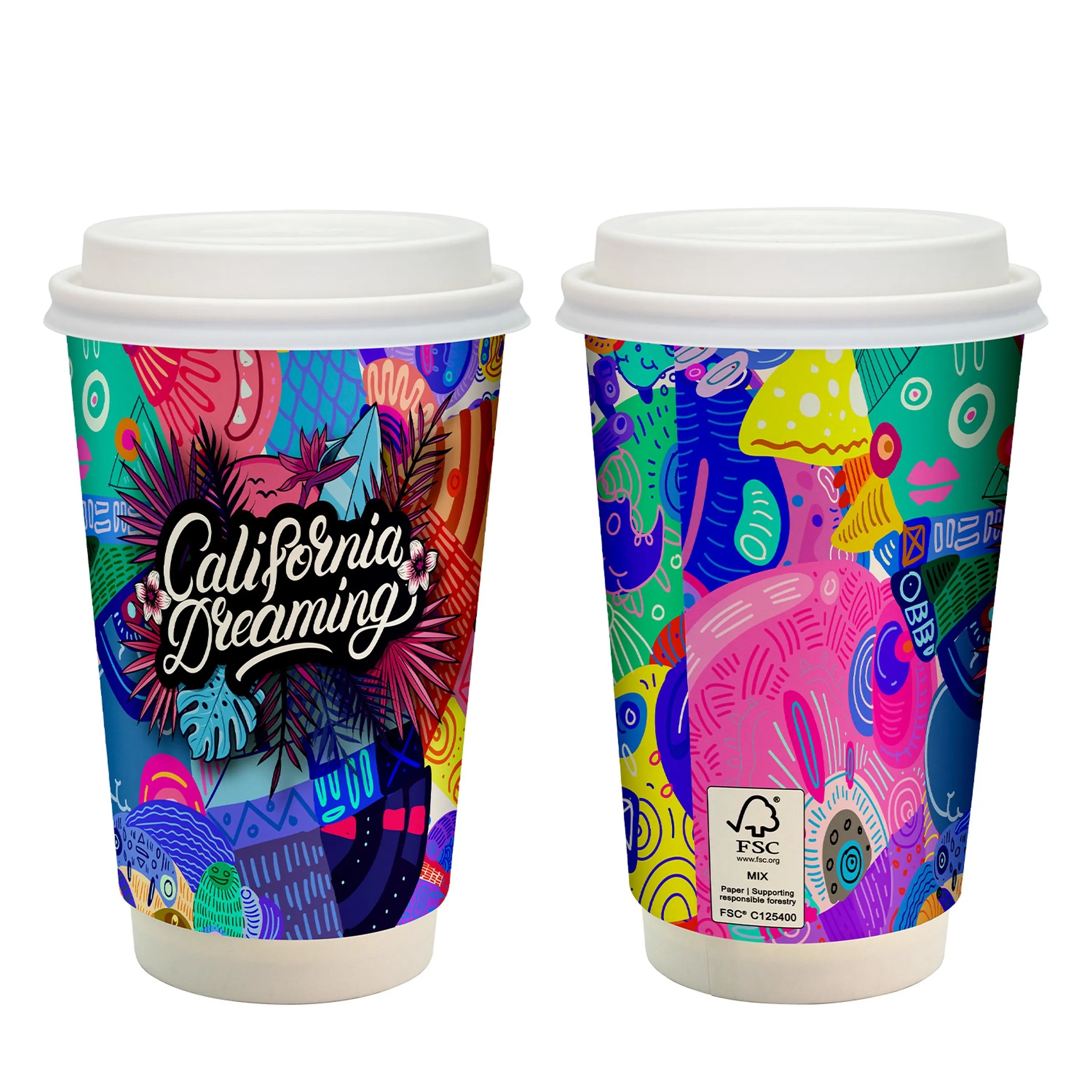 16 oz. Full Color Paper Cup with Lid 9
