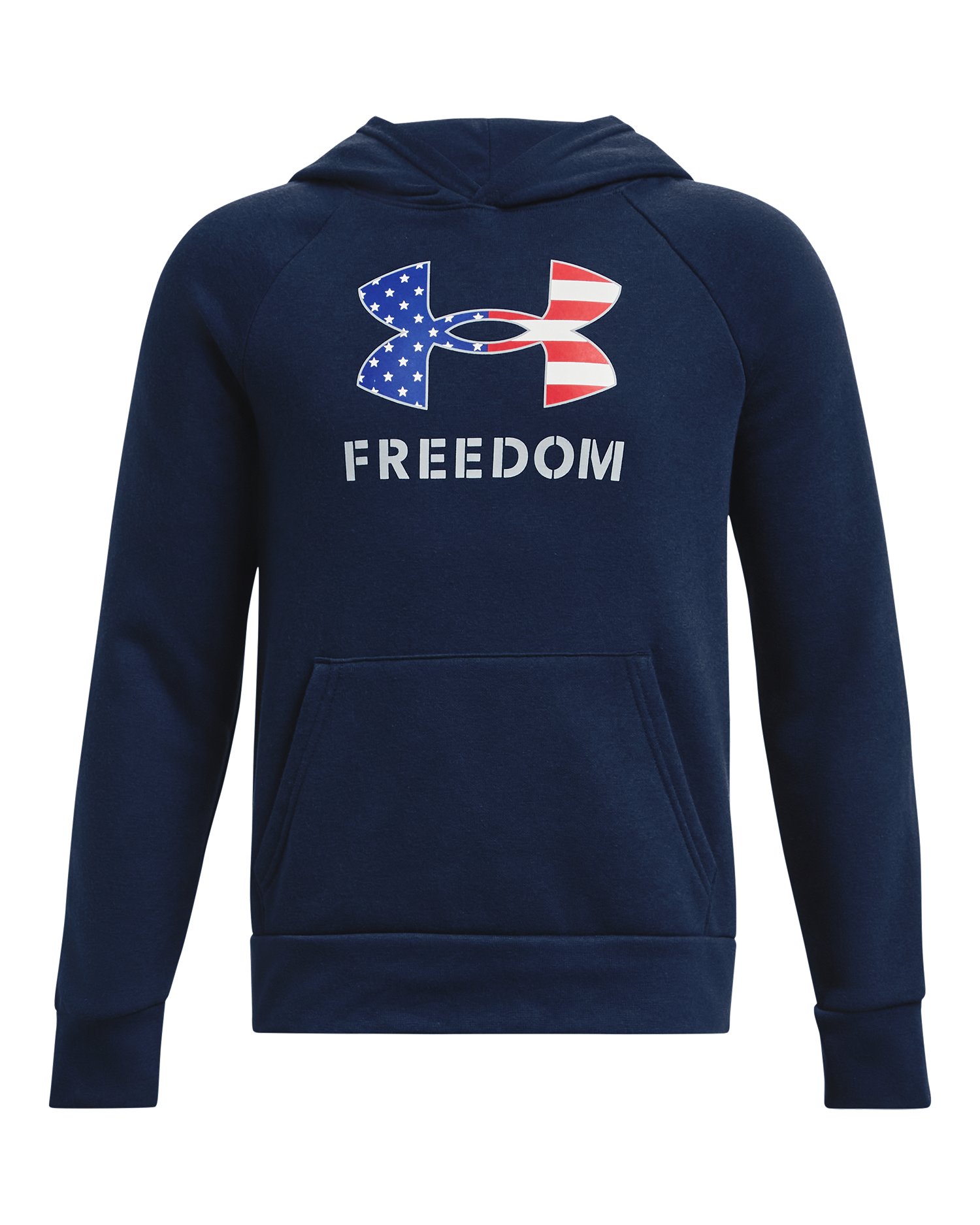 UA Freedom Rival Fleece Big Flag Logo Boys' Hoodie, custom hoodie or sweatshirt with logo imprint 4