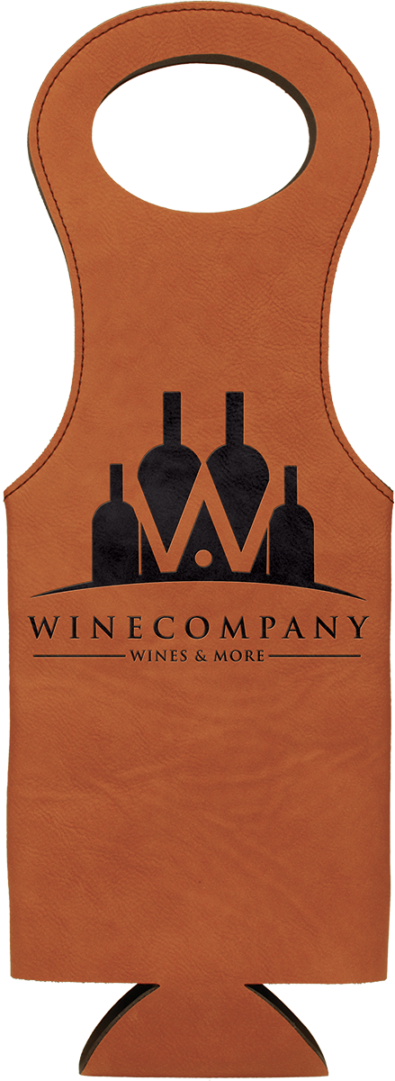 Laser Engraved Leatherette Wine Bag
