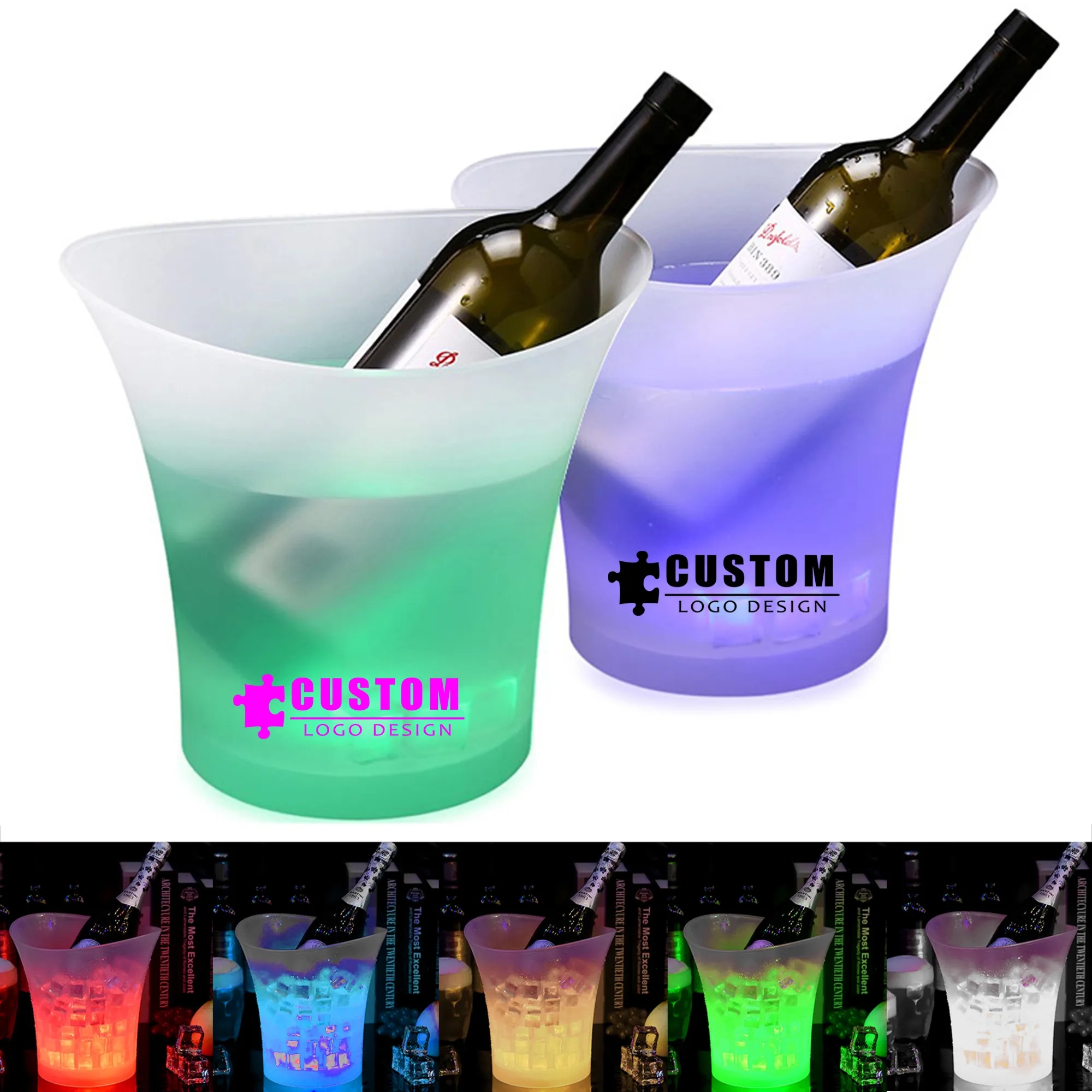 5L LED Plastic Champagne Ice Buckets 3
