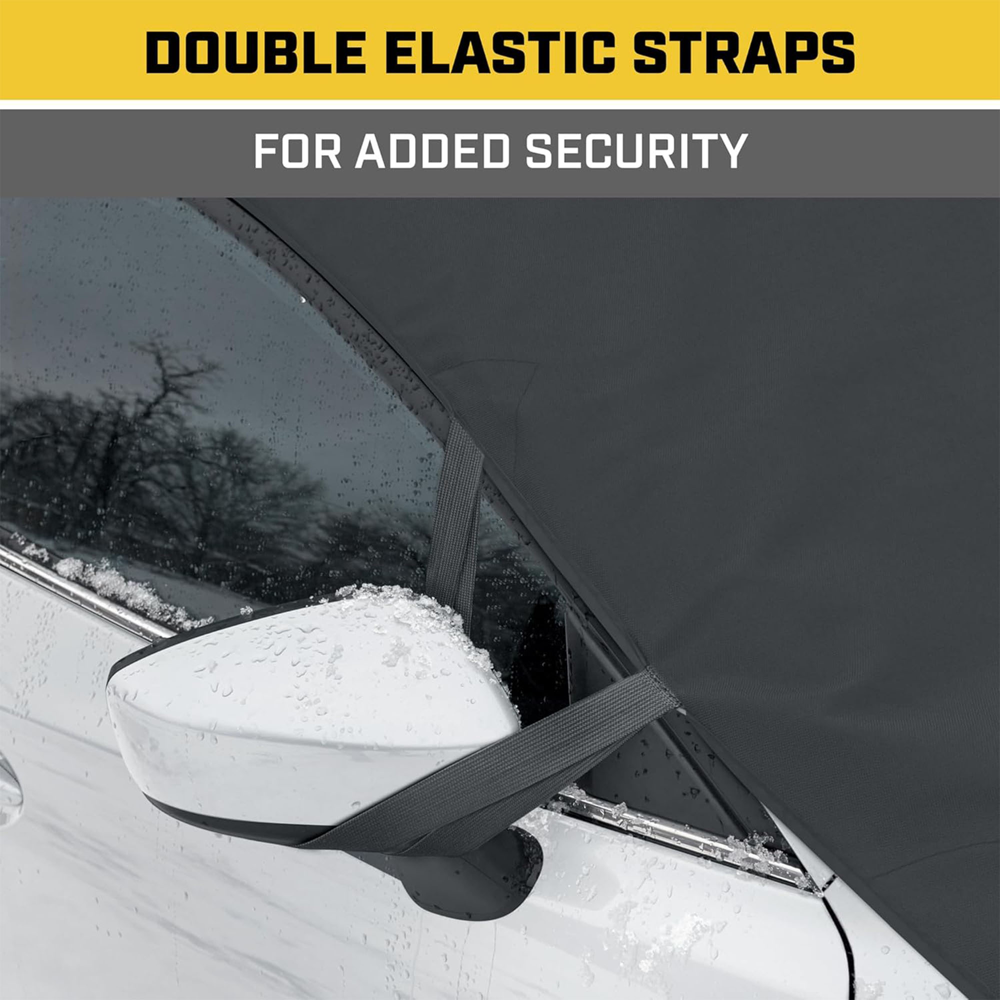 Windshield Snow Cover, Weatherproof for Winter, Includes Anti-Theft Straps 1