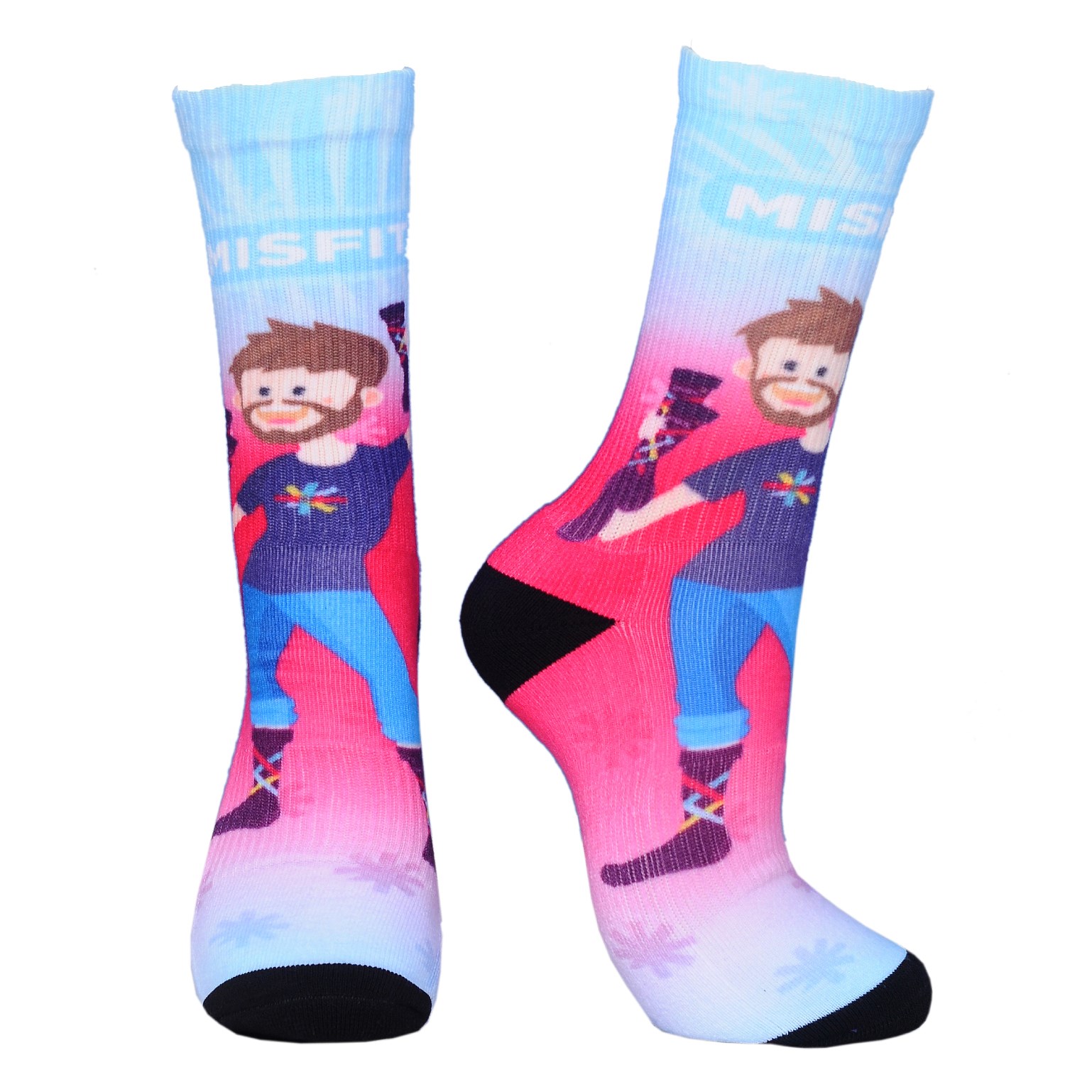 Crew 360 digital print cushioned socks with elastic 3
