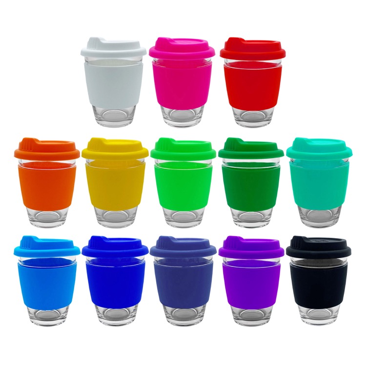 Carlo Glass Coffee Cup - Silicone Band 4