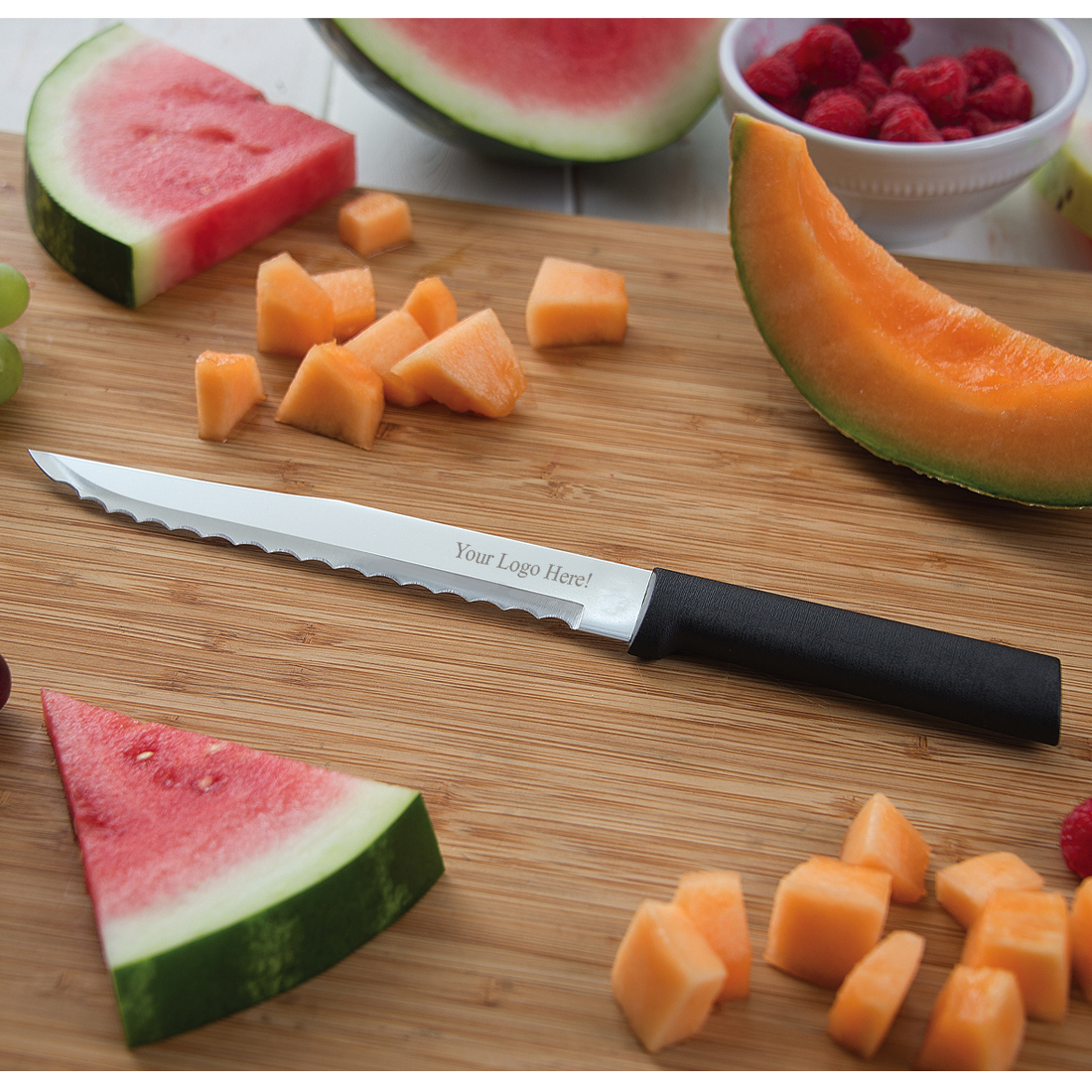 Serrated Slicer Knife w/Black Handle 3