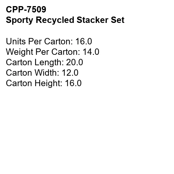Sporty Recycled Stacker Set 15