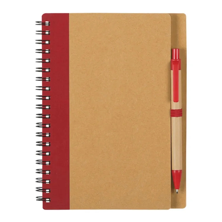 Office Use Kraft Paper Coil Notebook with Pen 2