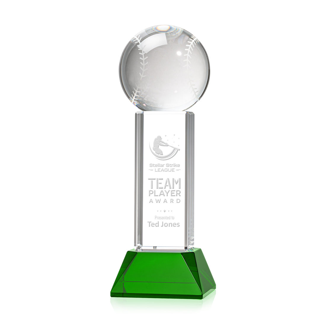 Baseball Award on Stowe Base - Green 8