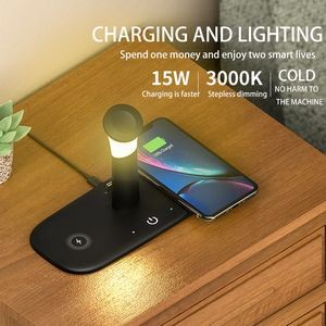 5 In 1 Wireless Charger Lamp 15W 2