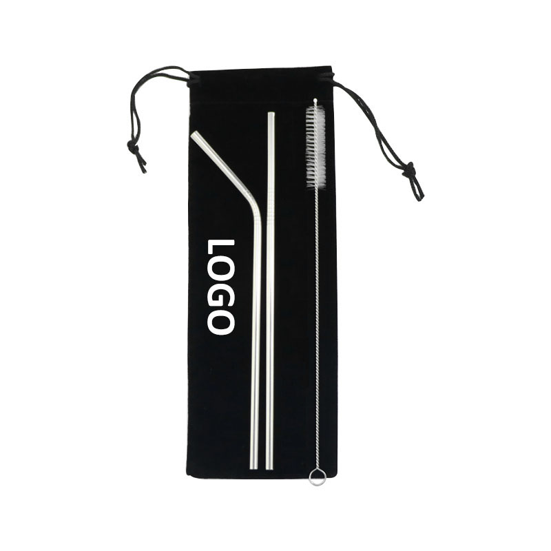 Silver Stainless Steel Straw Set 1