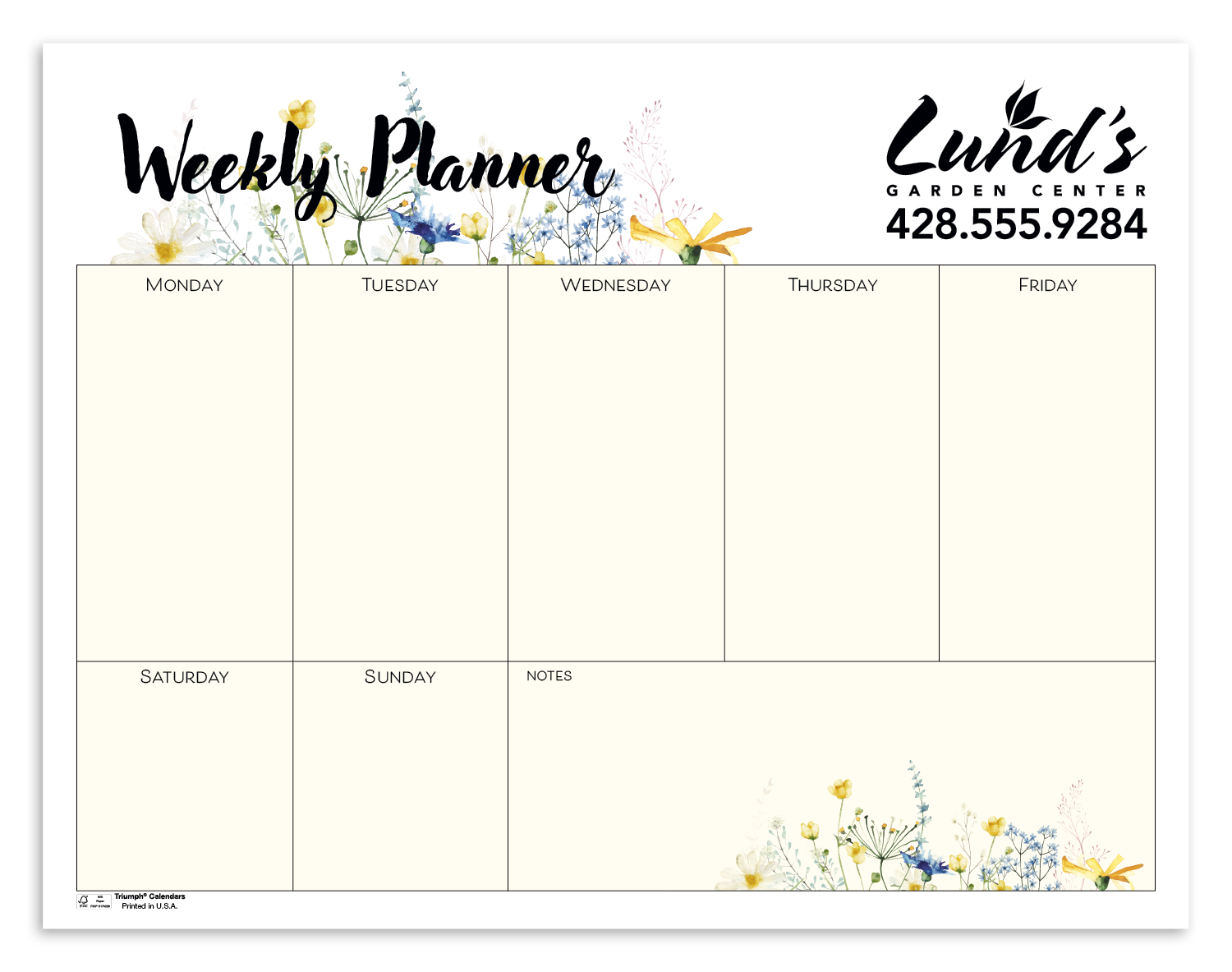 Triumph® Calendars Small Weekly Desk Pad - Floral 3