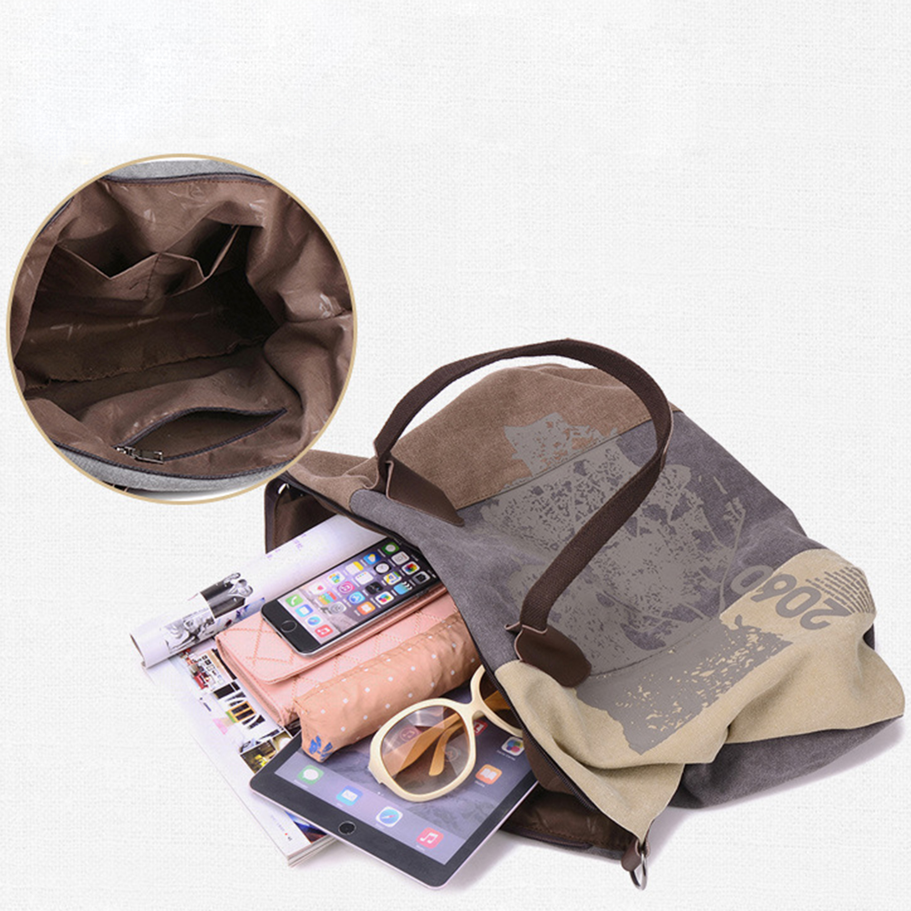 Canvas Daily Purse Shoulder Handbag Tote Shopper Bag Women 5