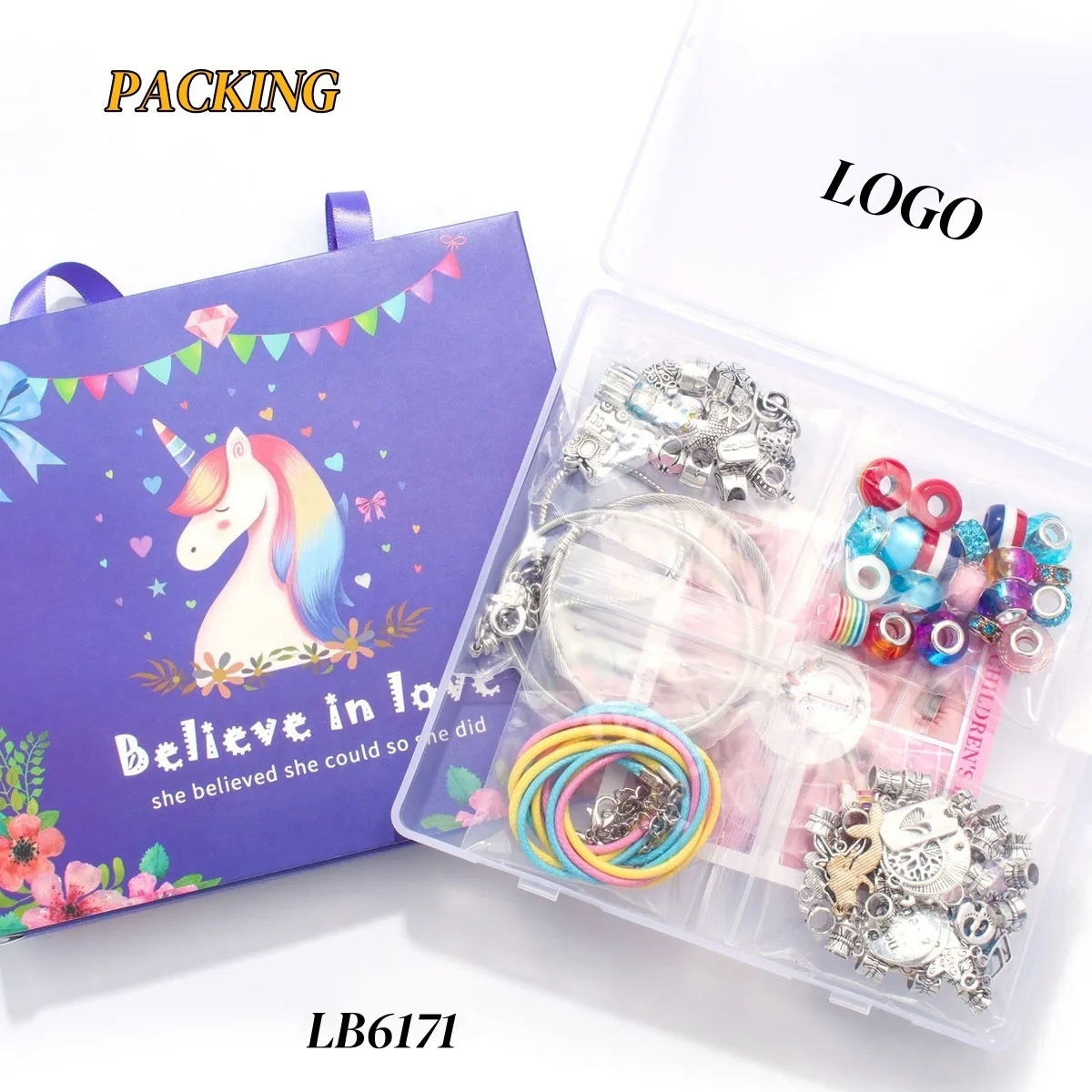 Charm Bracelet Making Kit Friendship Jewelry Set for Girls 6