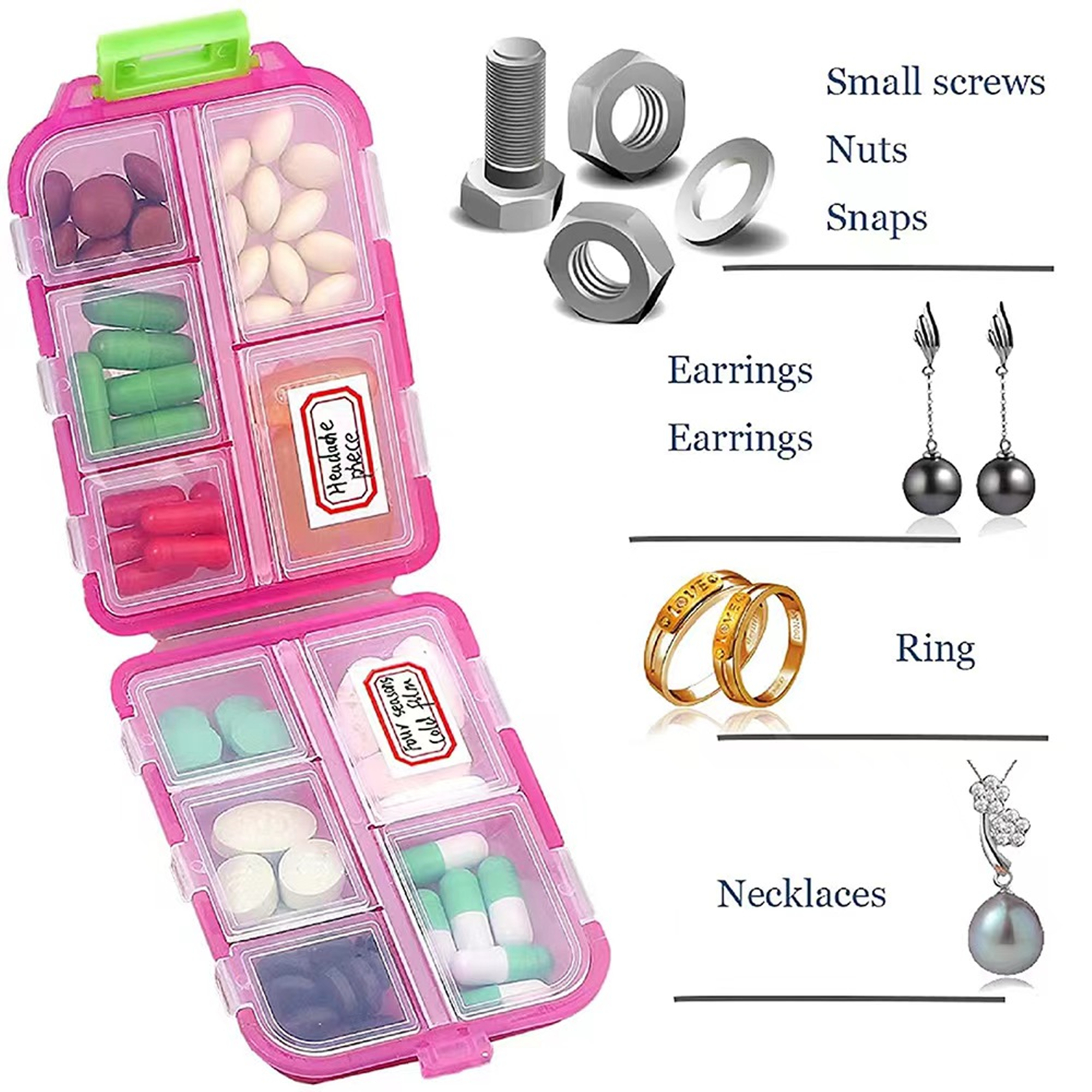 Travel Pill Box With 10 Compartments 4