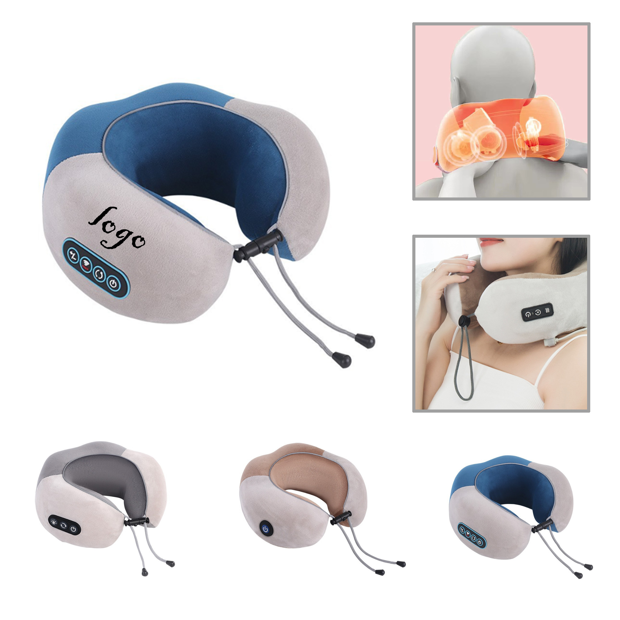 MOQ10 Heated U-Shape Massage Pillow with Portable Design 2