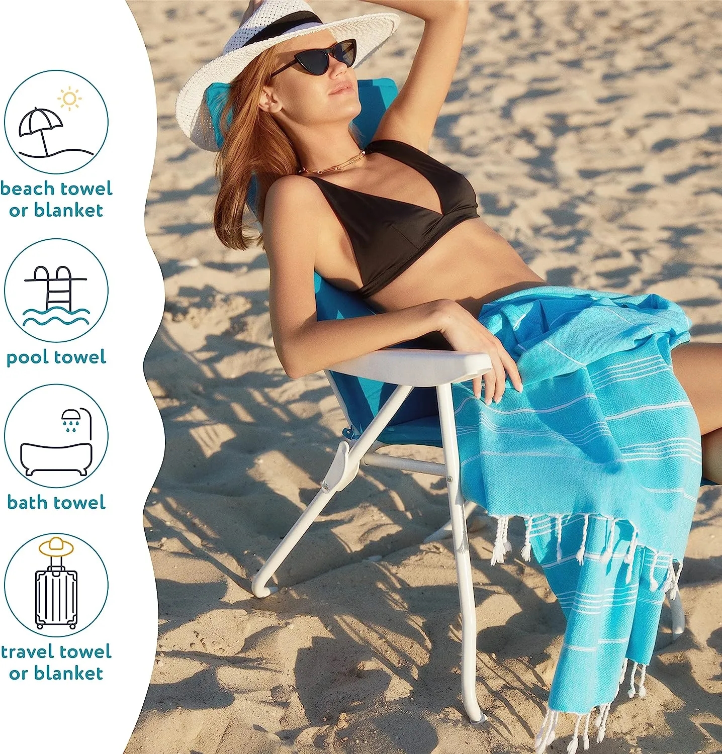 71" Striped Beach Towel With Fringe 2
