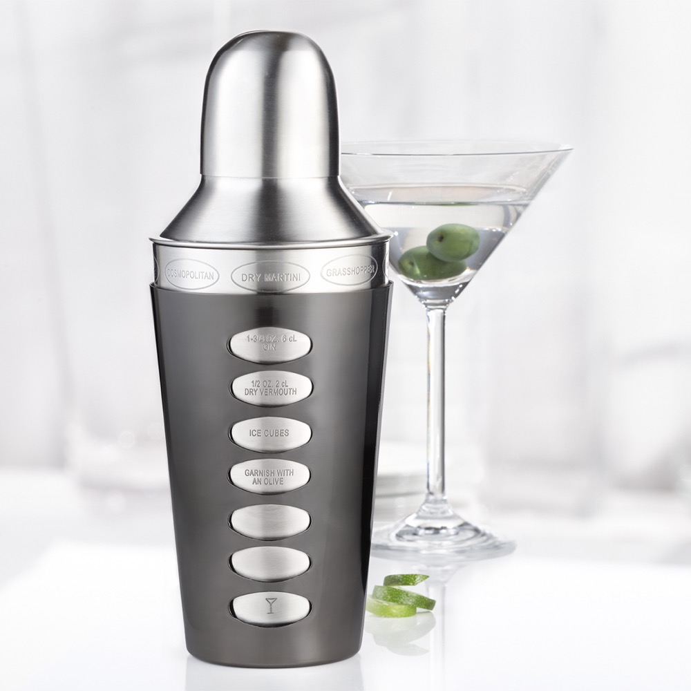 Cocktail Shaker with Recipes and strainer Trudeau 4