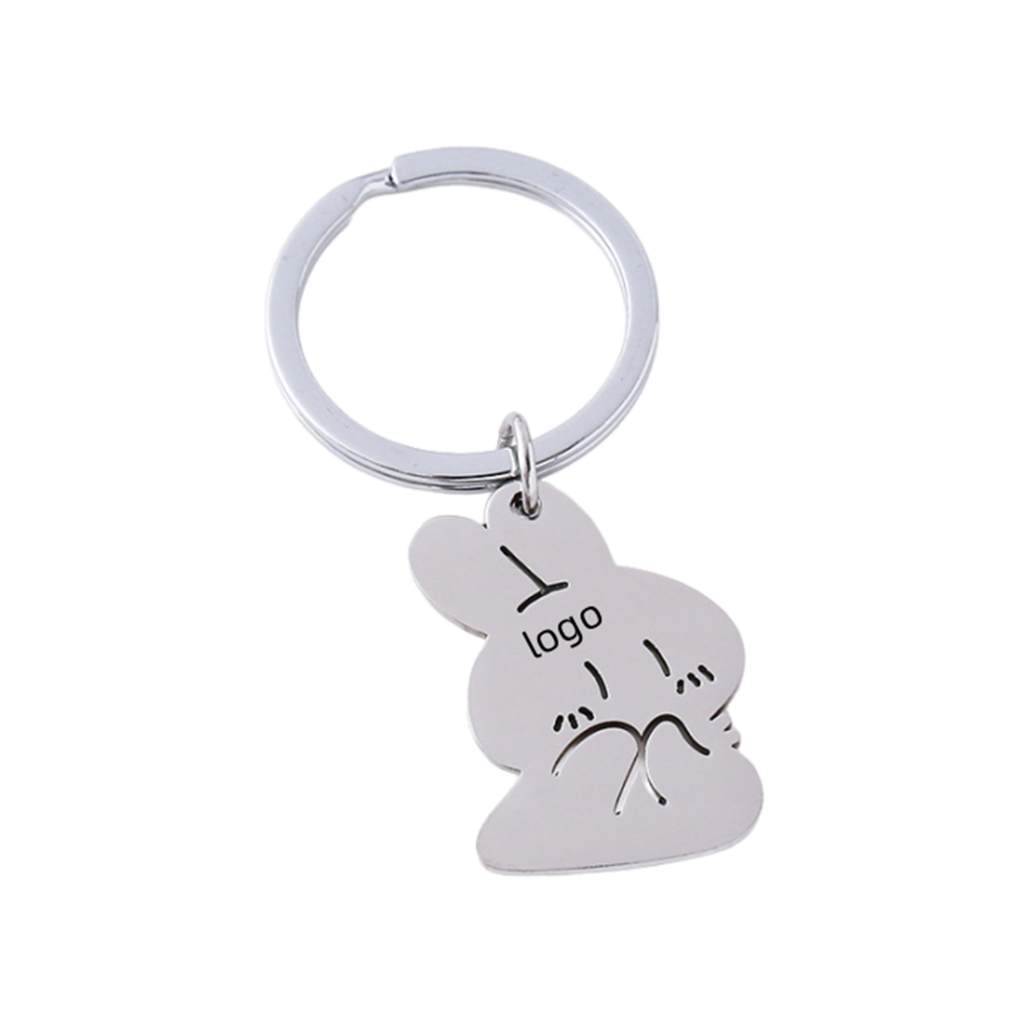 Rabbit Shape Stainless Steel Keychain 1