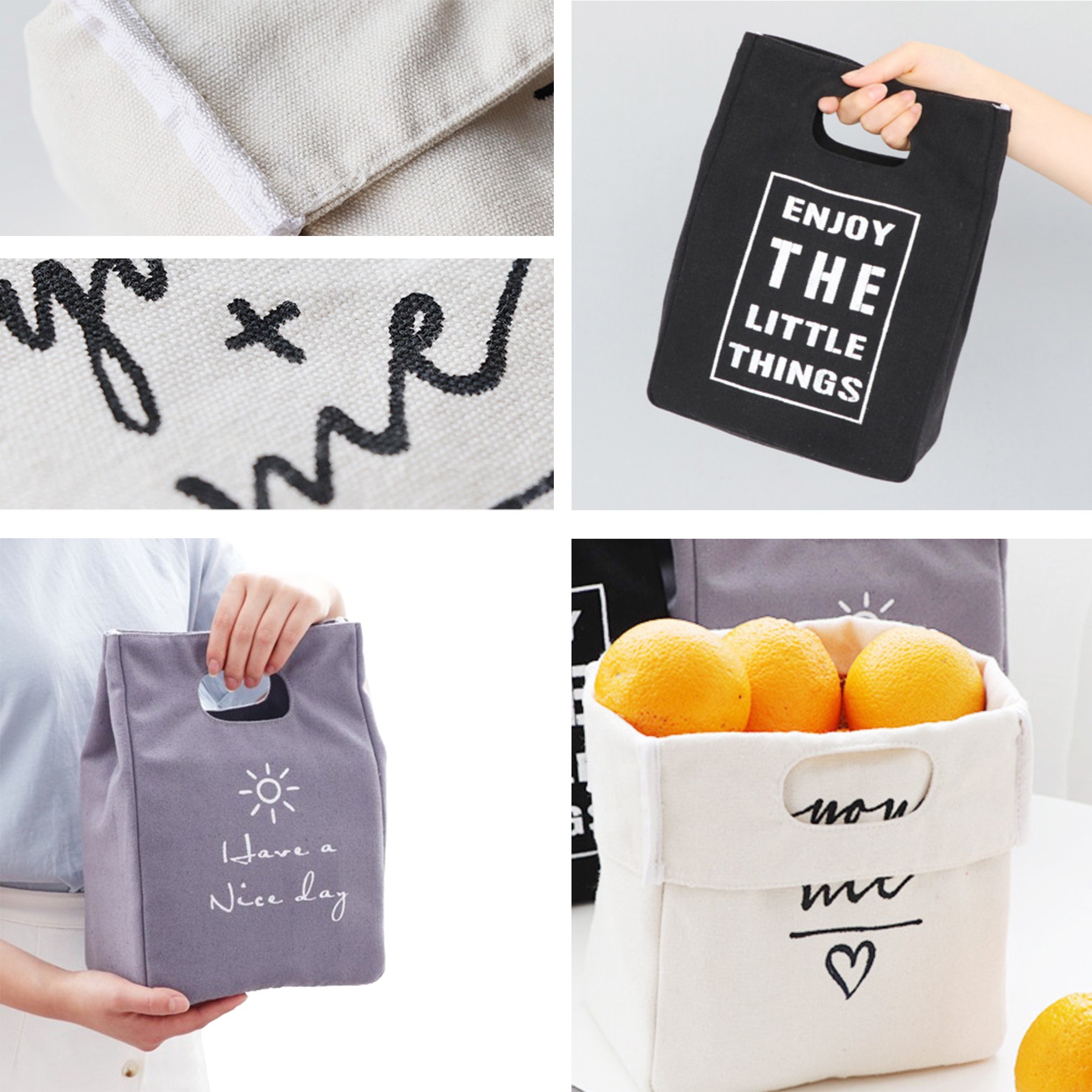 Nordic Style Canvas Bento Bag 2