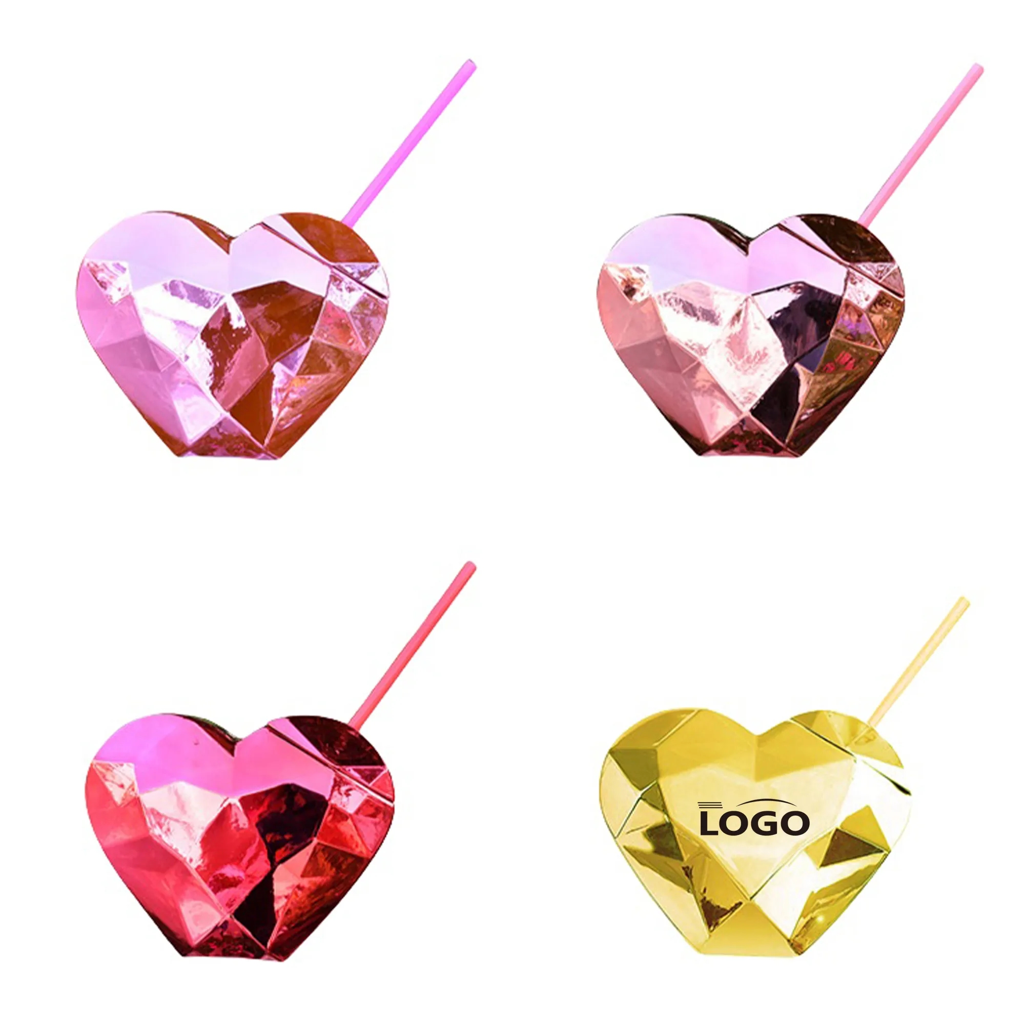 Heart Shaped Drinking Cup with Straw 2