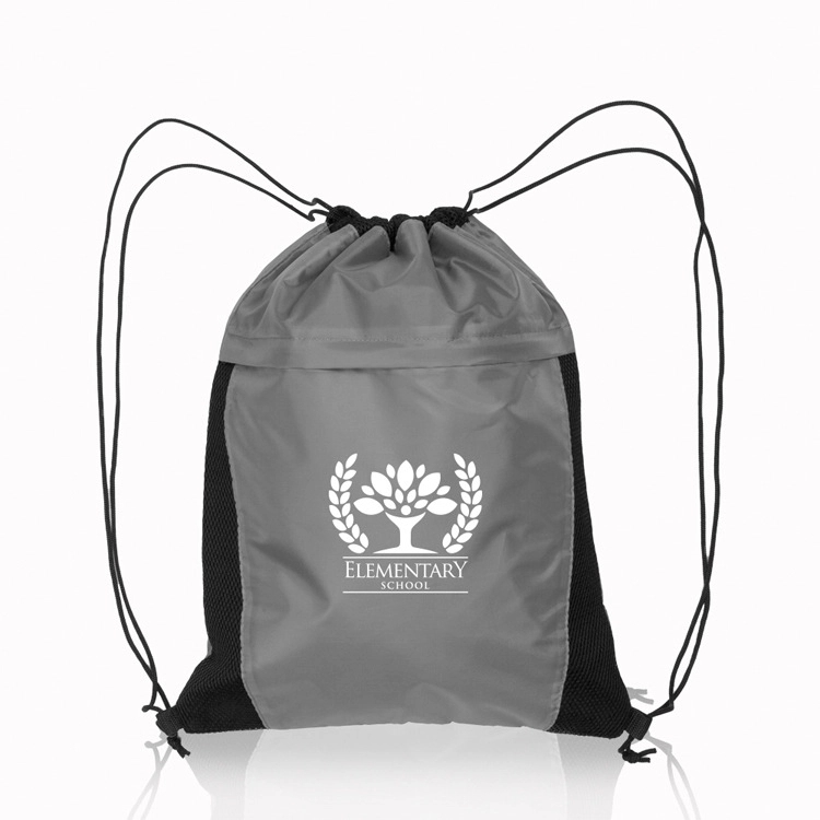 Drawstring Cinch Bag Backpack With Mesh Pocket 6